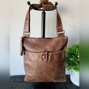 Roots Tribe Large Leather Crossbody Bag